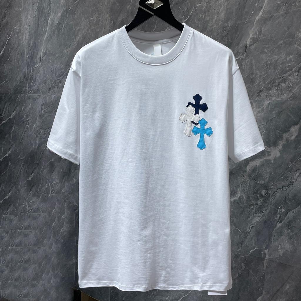 8551 CHROME HEARTS Summer New High Quality Cotton Round Neck Loose Large Size Men's and Women's T-shirt Couple T-shirt