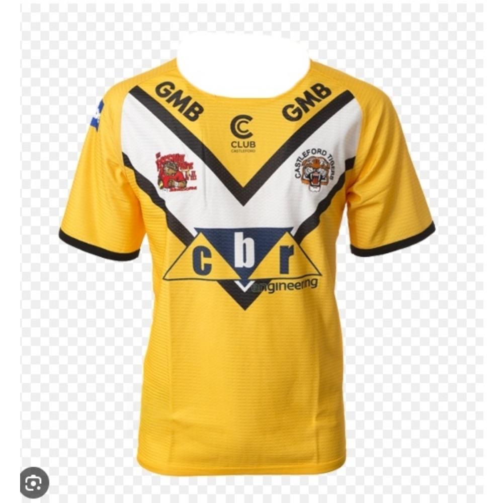 Rugby 2026 Uomini e Donne New Castleford Tigers Abbigliamento Sportivo Inghilterra Moda Maglietta a Maniche Corte Larga Traspirante Asciugatura Rapida