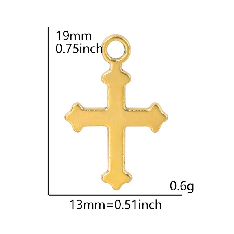5Pcs Crosses Pendant Charms For Jewelry Making Supplies Christ Handmade Necklace Earrings Charm Gold Color Accessories Wholesale