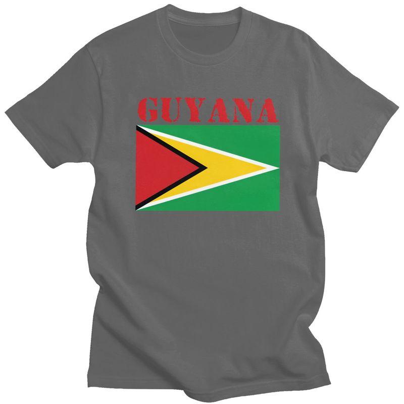 Custom Male Guyana Flag T Shirt Short Sleeves Cotton Tshirt Classic Tshirt Casual Tee Slim Fit Clothing