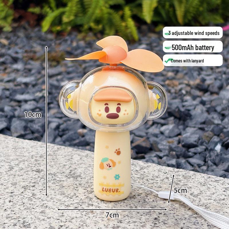 Portable USB Rechargeable Cartoon Travel Fan - Compact and Cute for Outdoor Use See Details