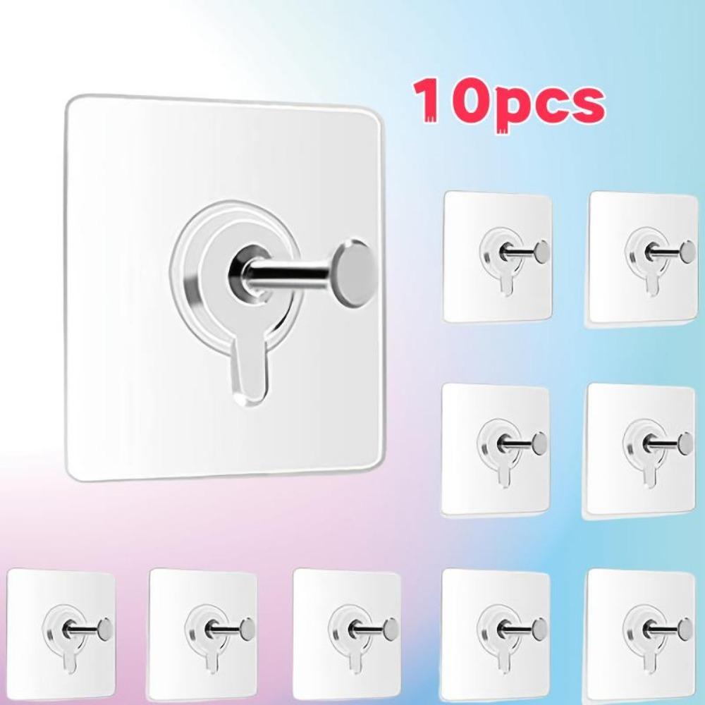 1PACK/10 Self-Adhesive Picture Hooks No Drilling Required for Photos and Posters - Strong Adhesive Hooks for Wall Decoration