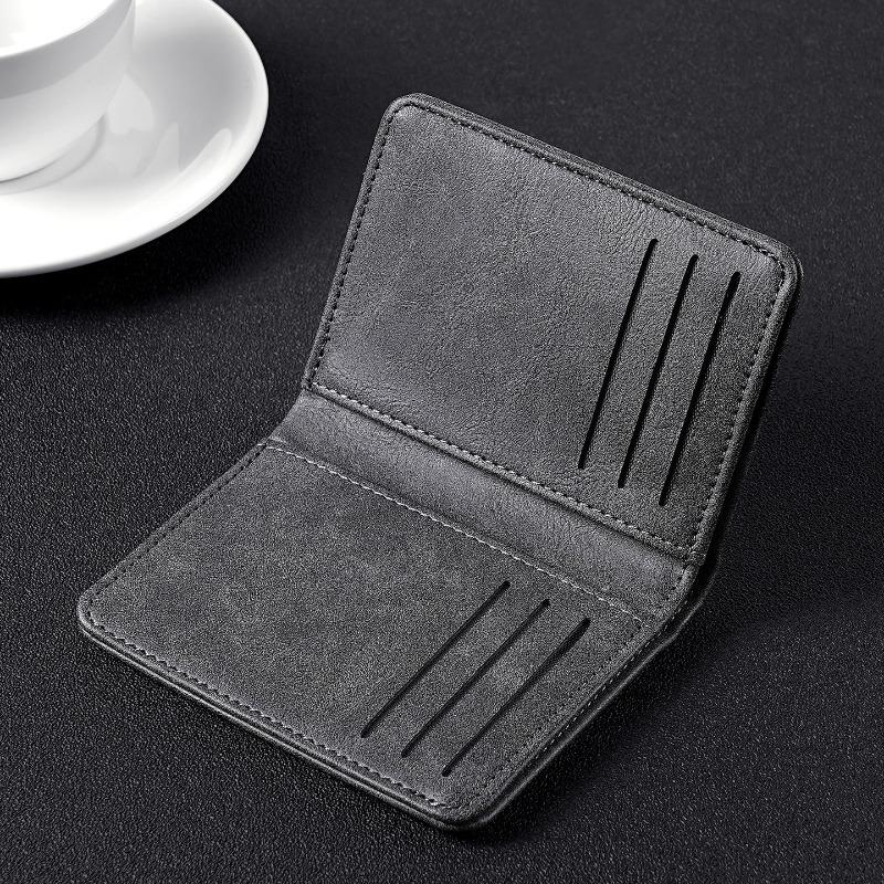 Men’s PU Leather Bifold Wallet Slim Card Holder Compact Billfold Wallet with Multiple Card Slots Cash Pocket Business Wallet
