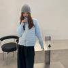 Womens Winter Casual Puffer Coat Knit Sleeve Slim Fit Stand Collar Everyday Outerwear