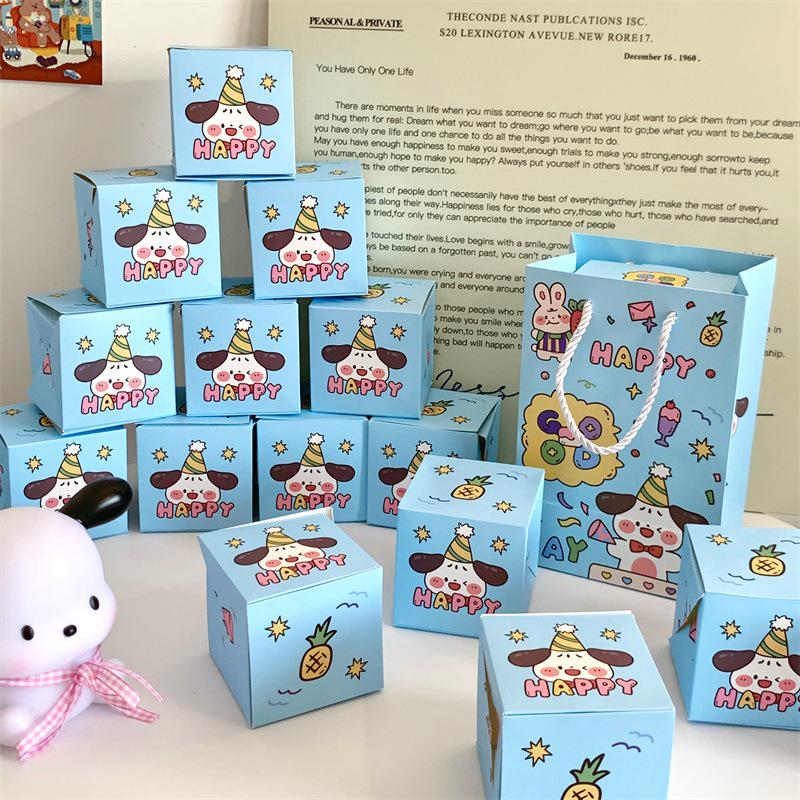 Bouncing Birthday Surprise Box: Handmade DIY Gift Packaging 6 Jumping Boxes + Bag
