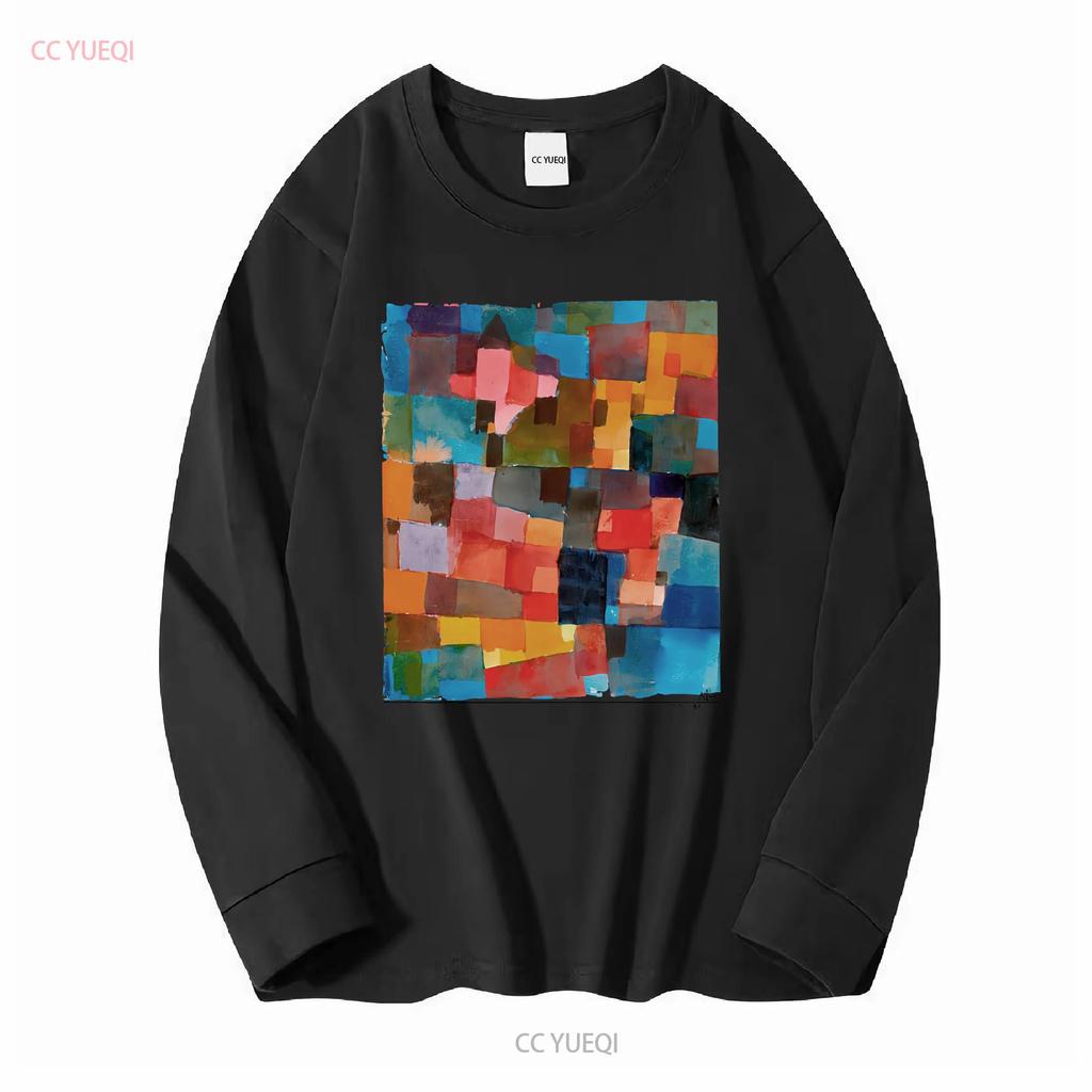 Paul Klee Raumarchitecturen Auf Kalt Warm Artwork T Shirt long or short sleeves vintage Washed Stylish graphic homme Unisex