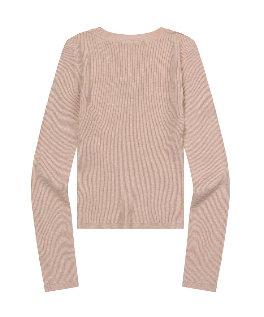 Mucent Gianni V-Neck Crop Ribbed Knit (5 Colors)