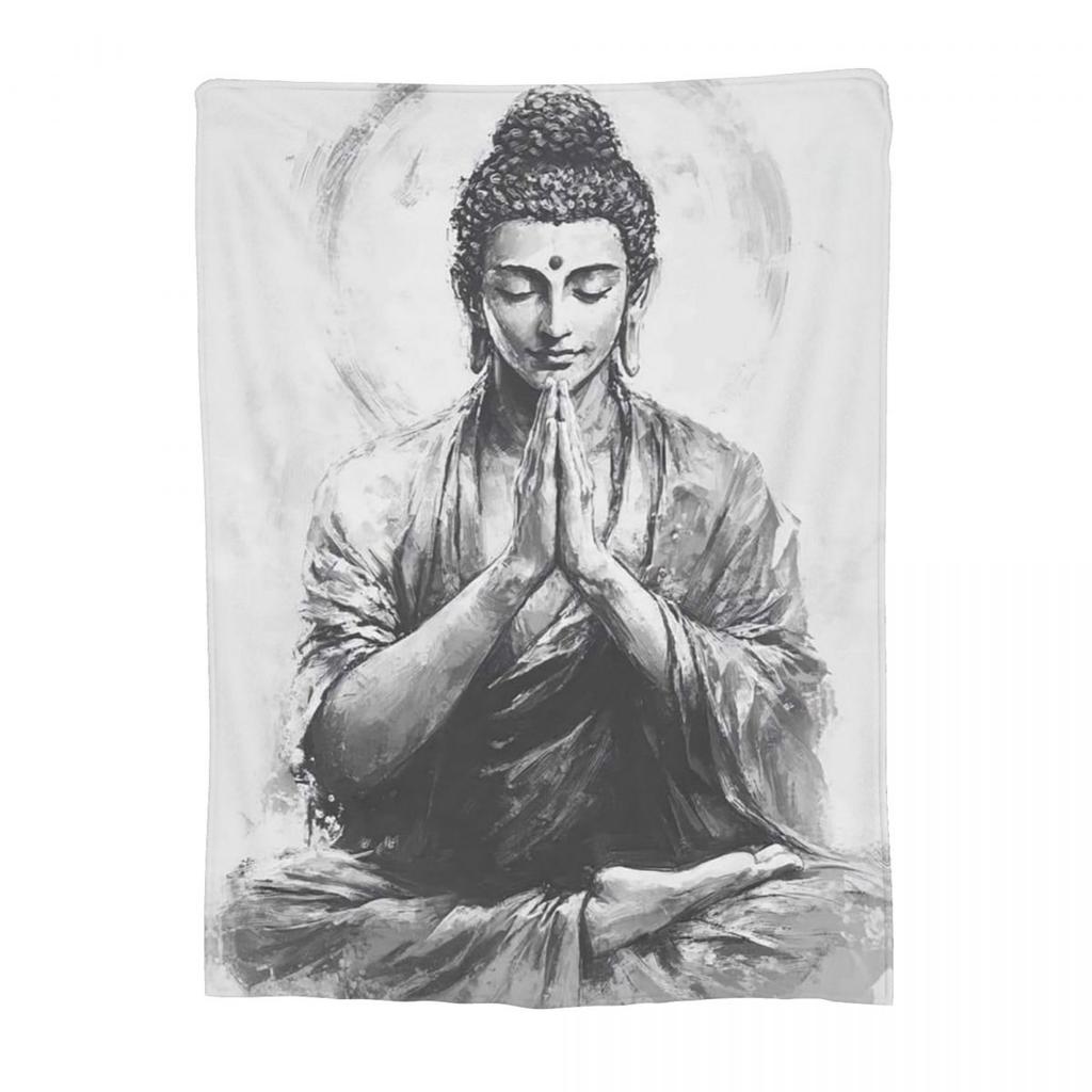 Buddha Yoga Blanket Flannel Sofa Throw Blanket Breathable Throw Blankets for Home Bedroom Travel Throws Bedspread Quilt