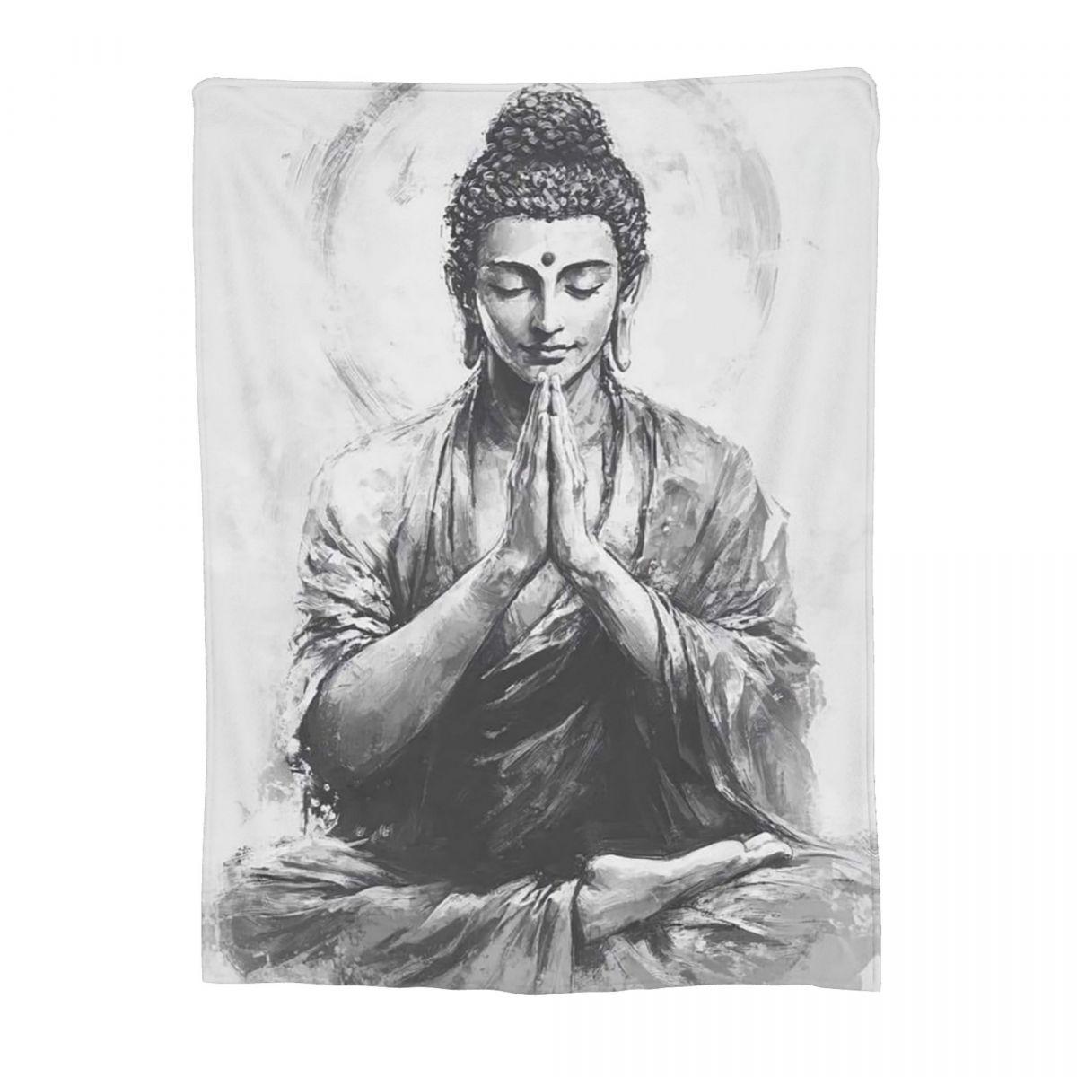 

Buddha Yoga Blanket Flannel Sofa Throw Blanket Breathable Throw Blankets for Home Bedroom Travel Throws Bedspread Quilt 80x120cm