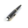 Great MONTBLANC Fountain Pen Meisterstck Classic Cap Type Black Gold 14K Mens Used
