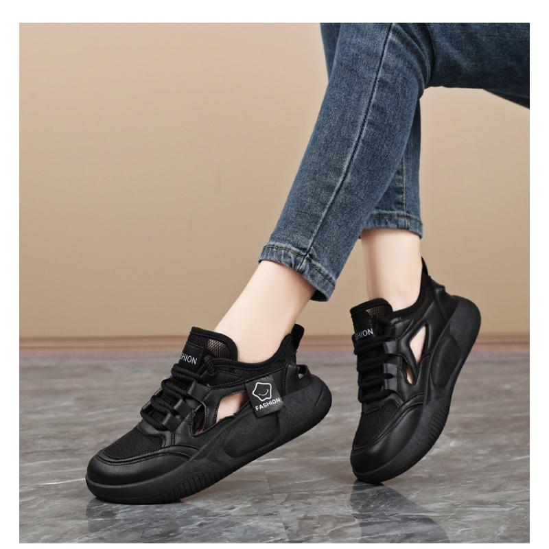 Woman's Breathable Hollow-out Sneakers Lightweight Casual Shoes Fashionable Open-toe Footwear Summer Daily Wear