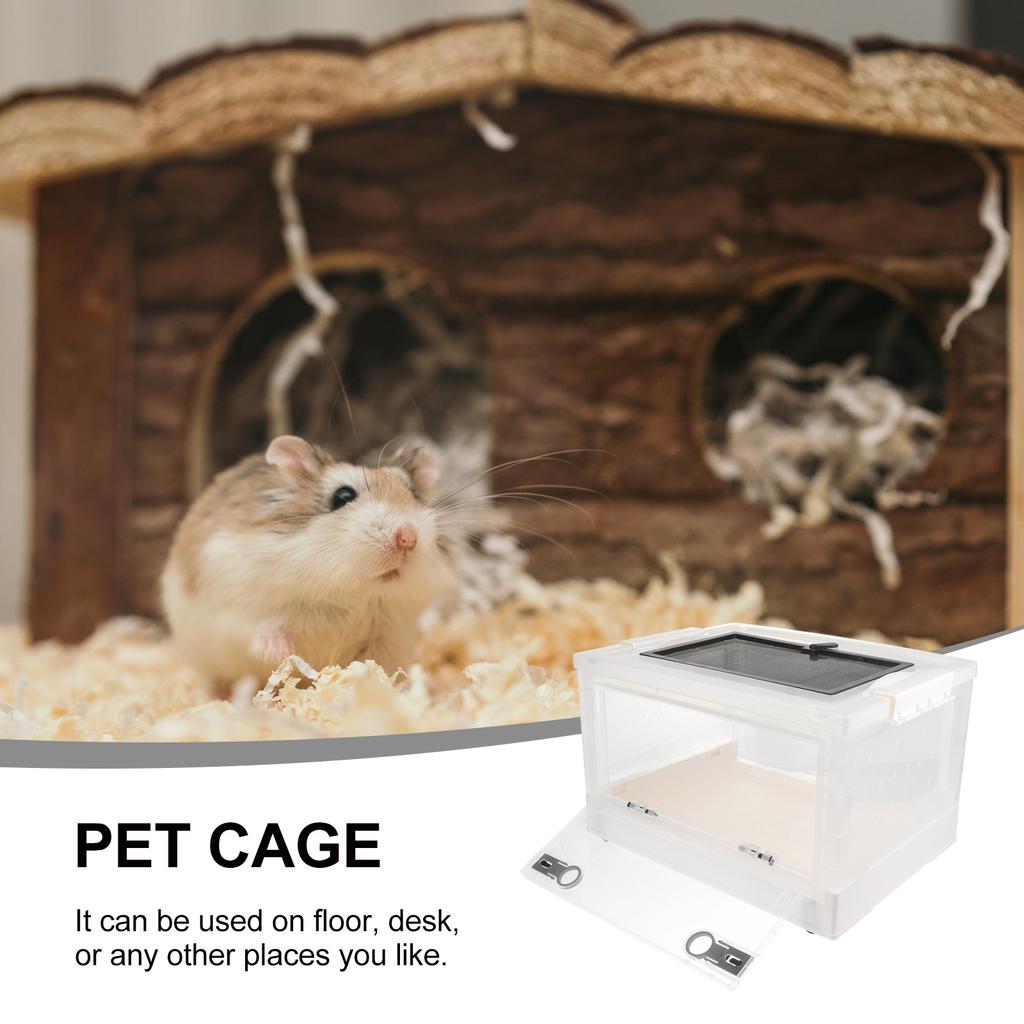 Plastic Hamster Cage Insulated Pet Terrarium Breathable Design Durable Foldable Storage Easy Feeding Houses Lightweight Compact