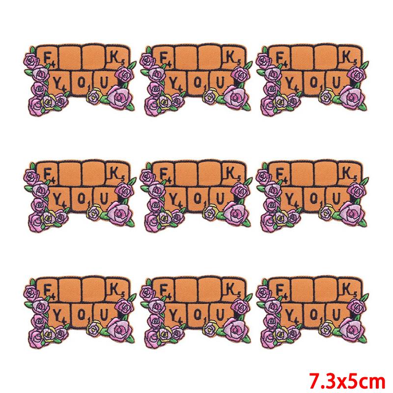 10 Pcs/lot Wholesale Embroidery Patch Iron On Patches For Clothing Patches On Clothes Jackets Decor Applique Sew Supplies