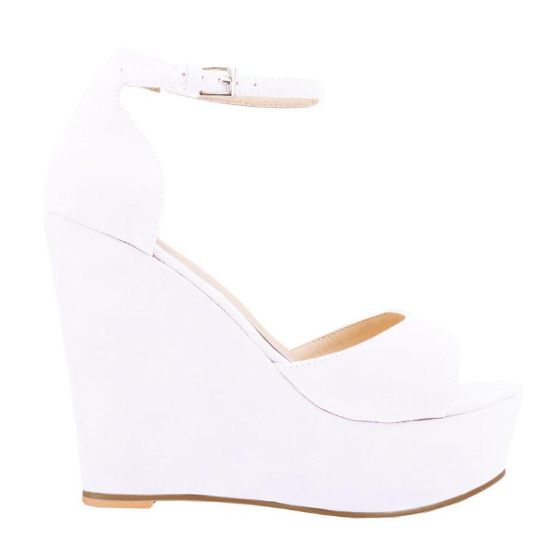 Women Sandals Sexy 12cm Peep Toe Ankle Strap Platform Wedge High Heels Sandals Party Red Wedding Dress Ladies Shoes