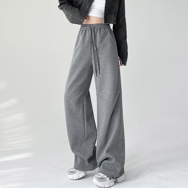 

Women s High-Waist Wide-Leg Casual Sports Pants L