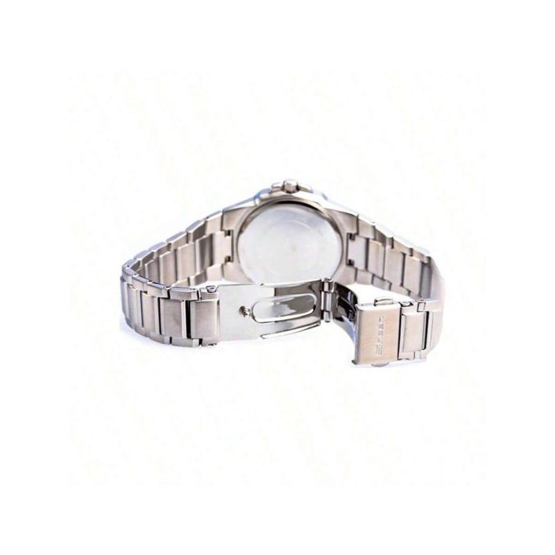 CASIO Waterproof Women's Watch with Stainless Steel Strap, Analog Display, Mother-of-Pearl Dial, Model SHN-3015DP-1ADF