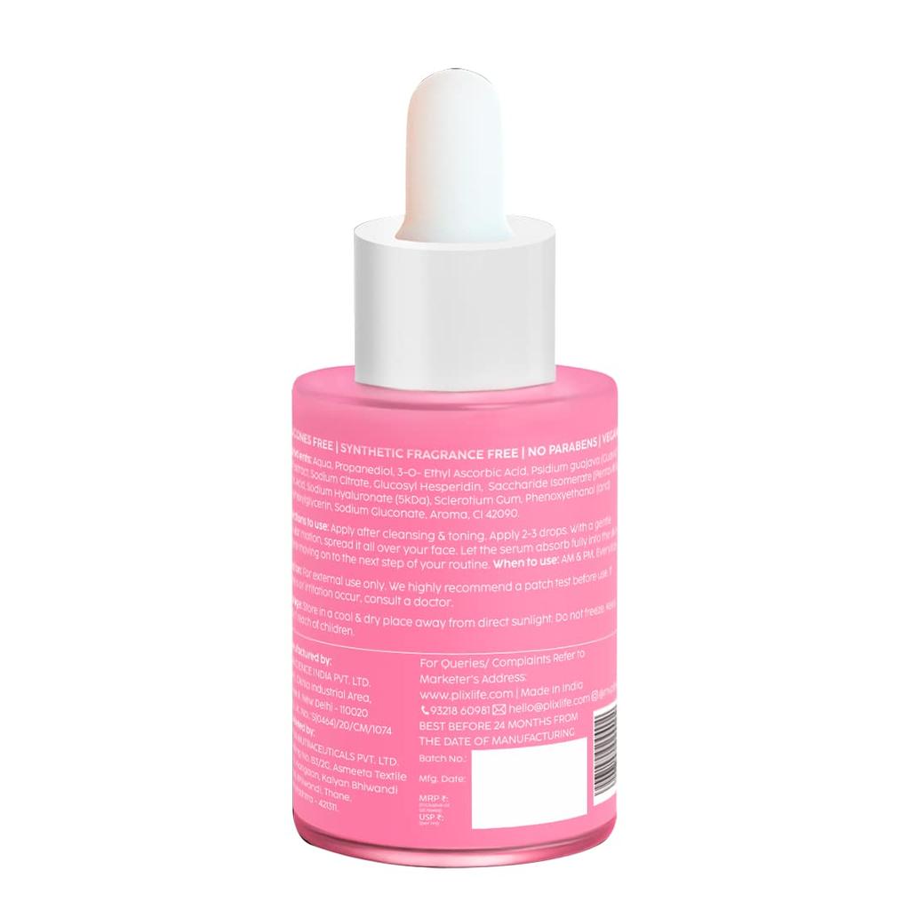 PLIX The Plant Fix 10% Vitamin C Face Serum 20 Ml Single Pack For Bright Look Even Tone Lightweight Care Daily