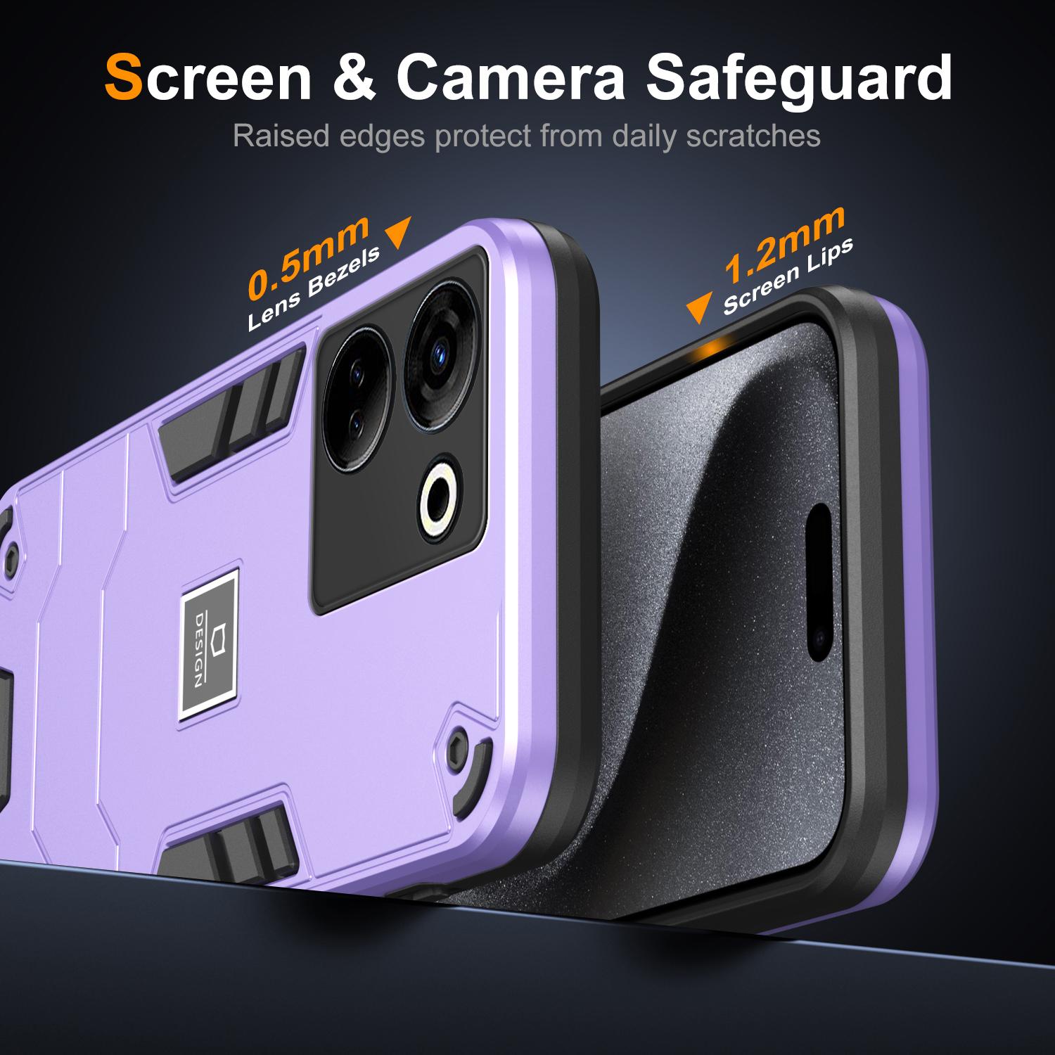 

For TECNO Camon 20 Pro 4G Case PC+TPU Drop-Proof Protective Phone Cover Purple