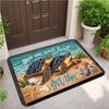 3D Ocean View Doormat Realistic Underwater Coral and Fish Print with Broken Wall Effect Non Slip Floor Mat for Fun Home Decor
