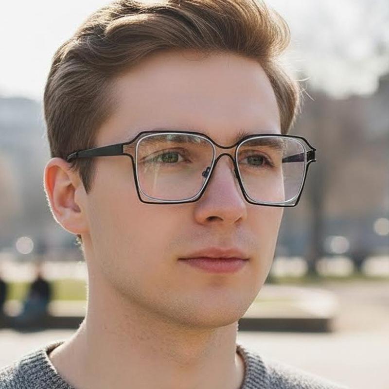Women's eyeglasses - unisex fashion square hollow metal glasses