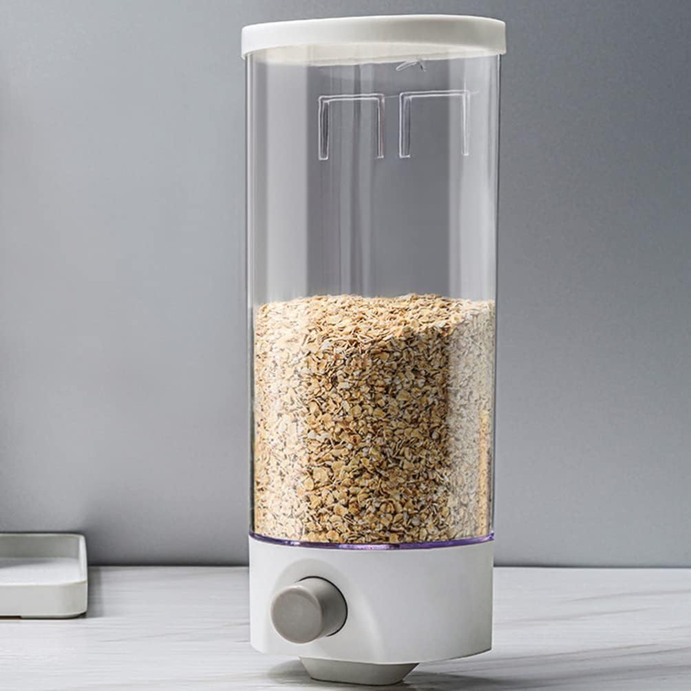 Kichvoe Rice Dispenser Wall Mount Dry Food Dispenser Grain Storage Container Cereal Dispenser Rice Bucket Rice Storage Tank Grain Canister Food