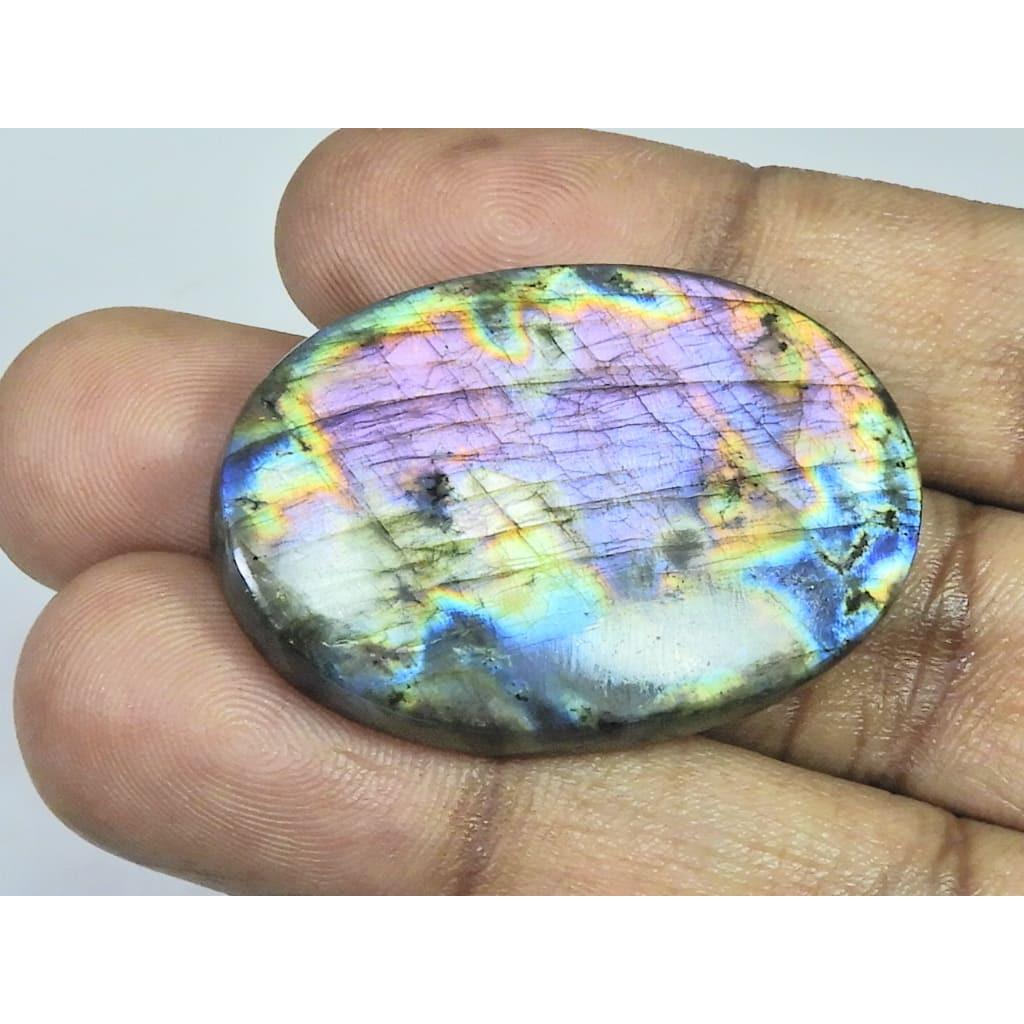 26X39X05MM Natural Purple Labradorite Spectrolite Oval Loose Gemstone 61Cts. D-411