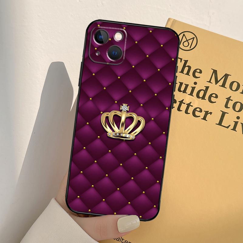 Quilted Texture Sofa Pattern Crown Phone Case For iPhone 17 16 14 13 12 11 15 Pro Max mini XR 16e 15 16 Plus 17 Air Full Cover