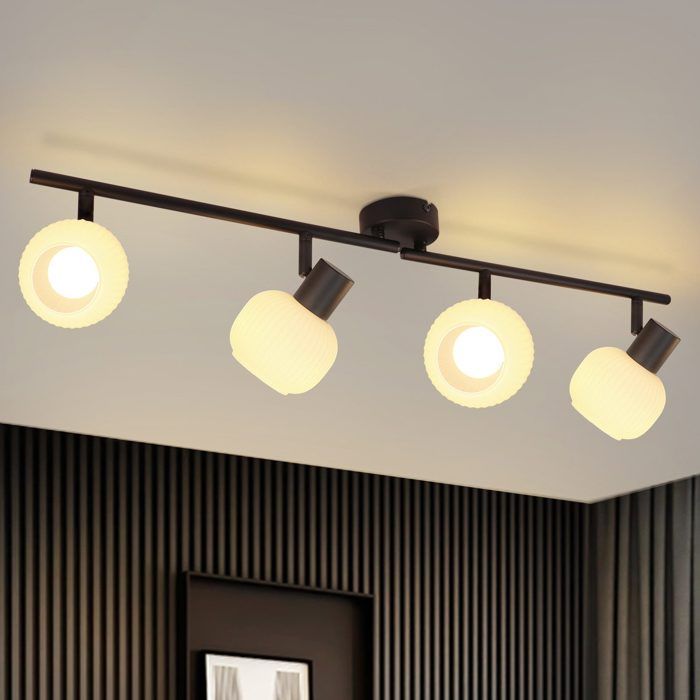 Spot de plafond - NETTLIFE - 4 feux - noir - métal - culot E14