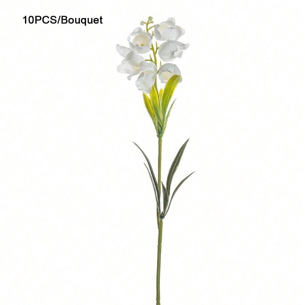 10Pcs Set Wind Chime Flower Artificial Material Vase Decoration Simulated Flowers Table Arrangement DIY Prop Flower Arrangement