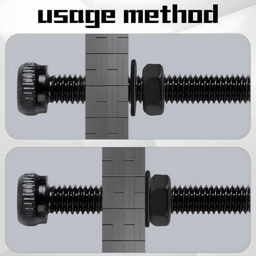 Zmbroll M3 480-Piece Black Alloy Steel 12.9-Row Hex Socket Head Bolt Nut Washer Set with Wrench
