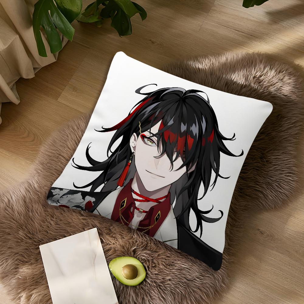 Vtuber Vox Akuma Cute Anime cushion For Bedroom Car Coffee Shop Room Soft and Living Room Sofa Decorative Pillow Cover Case