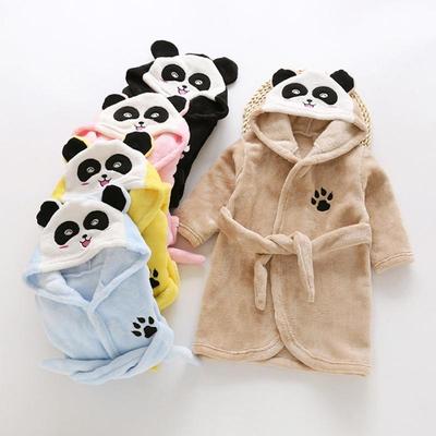 Herbst Winter Kinder Schlafanzug Baby Bademäntel Flanell Bademantel für Kleinkind Junge Mädchen Panda Kapuzen Nachthemd Niedlicher Kinder Pyjama