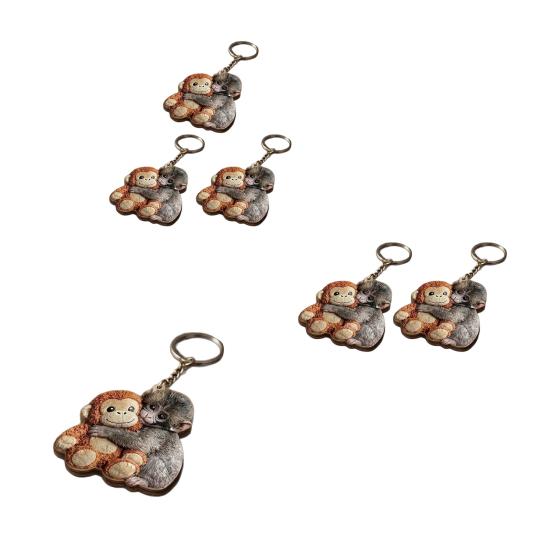 Skydda Punch The Monkey Nyckelring Lättväska Berlock Mini Tillbehör Plånboksberlock Ryggsäcksdekoration