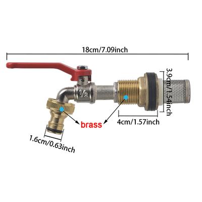 1/2" 3/4" Sárgaréz Víztartály Szerelőkészlet, Ötvözet Csappal, Tömítéssel, Rézcsővel, Akváriumi Csatlakozó, Kerti Öntözőcső Adapter