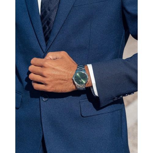 [Official Shop/2-Year Warranty/Authentic Import] Daniel Wellington DW Men's Iconic Link Emerald 40mm Watch, Stylish and Popular for Business, Metal, S