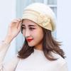 Women Knitted Wool Hats Winter Flower Decorated Warm Female Cap Beanies Fur Hat Gorros Bonnet Soft Breathable Beanie Caps