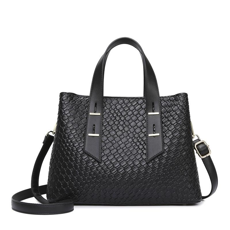Handbag 2026 New Woven Pattern Bag Simple Large Capacity Tote Bag Versatile Commuter Women's Handbag