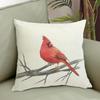 Farmhouse Summer Pillow Covers 18x18 Inch Bird Decorative Outdoor Square Linen Pillowcase Cushion Case for Sofa Couch