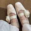 Sheepskin version~ inner height increase 4cm flower Mary Jane shoes women's pure handmade DIY pure handmade removable casual single shoes
