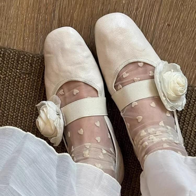 Sheepskin version~ inner height increase 4cm flower Mary Jane shoes women's pure handmade DIY pure handmade removable casual single shoes