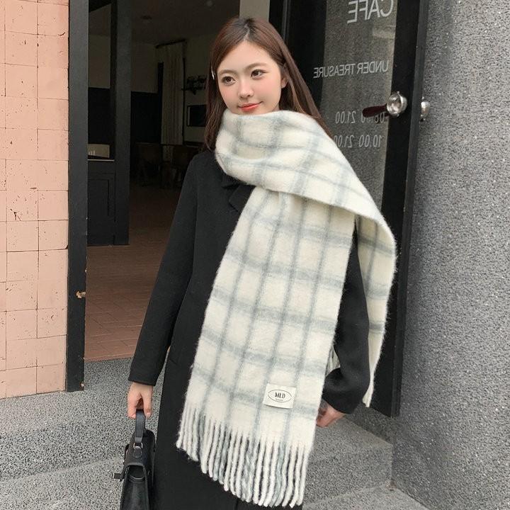 Korean Version of the New Winter Soft Waxy Plaid Scarf Women's Imitation Cashmere Warm Student Couple Shawl