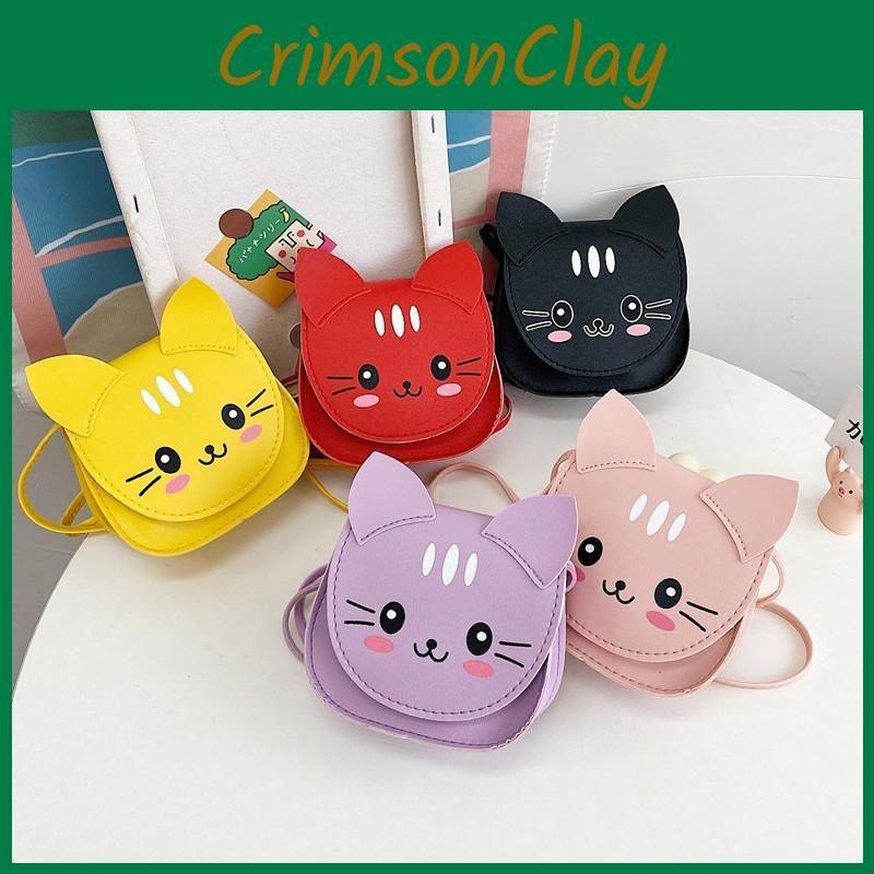 Shoulder Bag Cat Childrens Cartoon Animal Bag Zipper Design Made Of Pu Material