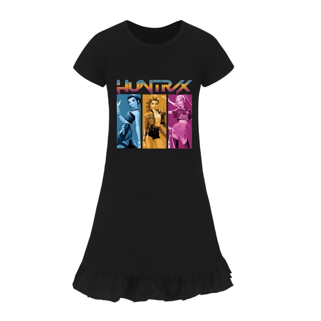 Hunters Demon Kpop Girl Sleep Dress With Ruffle Skirt For Kids Lounge Sleep And