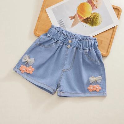 Summer Fashion Girls Short Pants Casual Denim Shorts Clothes Kids Short Trousers Elastic Waist Clothing Children Girl Bottoms