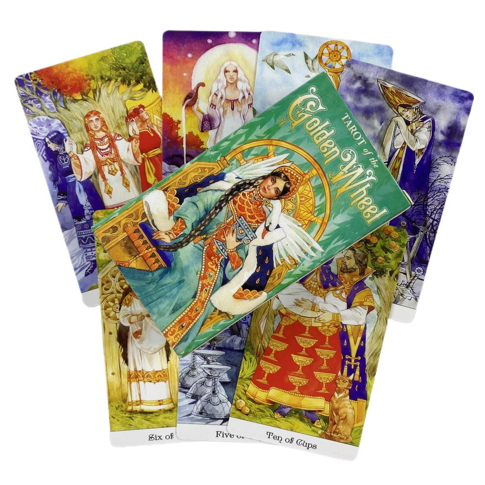 Carte dei Tarocchi della Ruota d'Oro Mazzo Oracolo da 78 Carte Edizione Divinazione delle Visioni Inglese Giochi da Tavolo