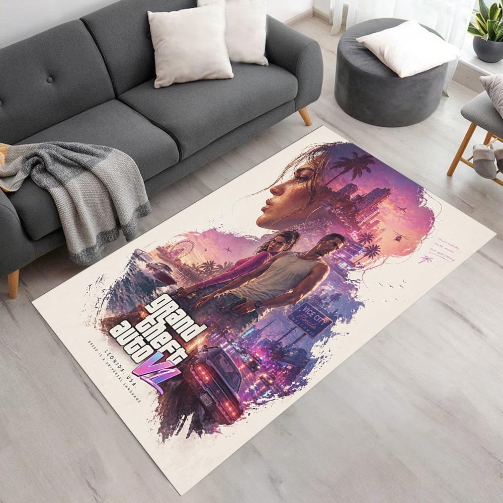 Grand Theft Auto Floor Mat Suitable for Foyer Hallway Game Room Kitchen Anti-slip Rug Anime Office Decor Spiritual Gift
