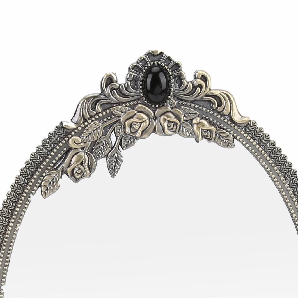 Make-Up-Spiegel Europäischer Metall-Retro-Doppelseitiger Spiegel für Badezimmer, Schlafzimmer, Ankleidezimmer(Bronze Groß )