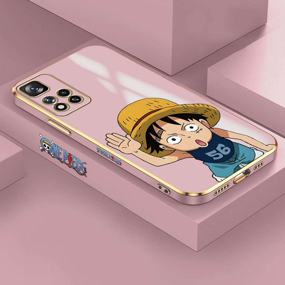 For Redmi Note 13 Pro 12 Pro 12S 11 Pro 11S 10S OPPO A38 A77s A96 Realme C33 C65 OnePlus Soft TPU Full Lens Protect Cute Luffy Design Phone Case