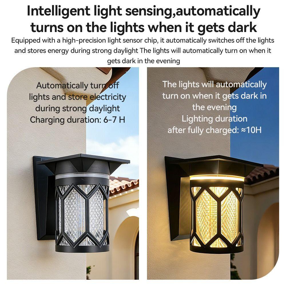 IP54 Rating Solar Wall Lights Waterproof Intelligent Wall Sconce Decorative LED Solar Lamp Patio