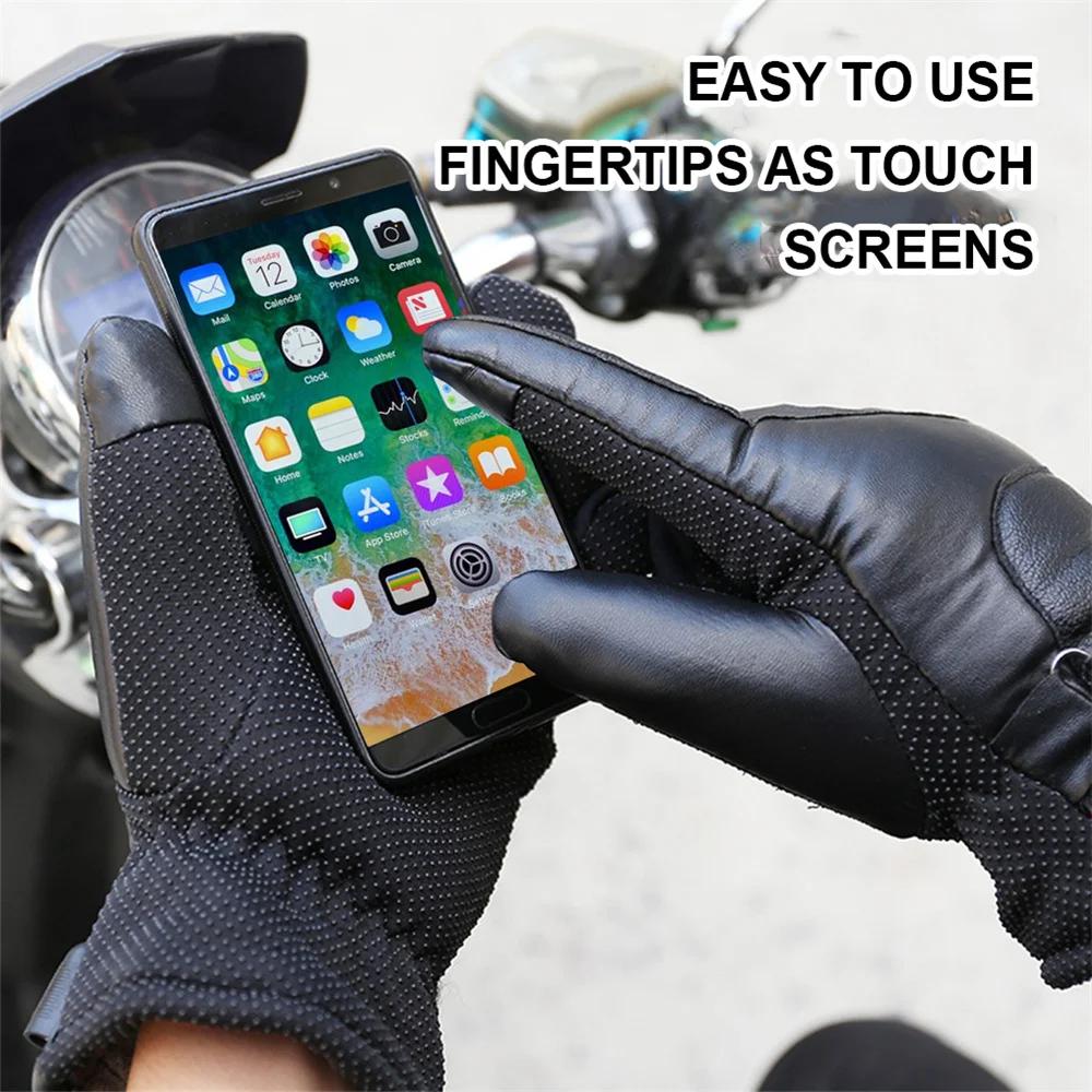 Electric Heated Gloves Rechargeable USB Hand Warmer Heating Gloves Winter Motorcycle Thermal Touch Screen Bike Gloves Water Repellent